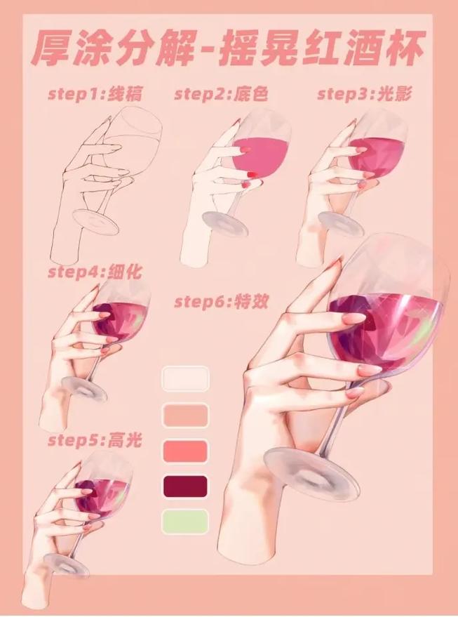 红酒杯画画